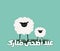 Cute funny Sheep Illustration | Eid Adha Mubarak Greeting Card