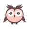 Cute funny silly round owl with big eyes.