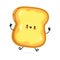 Cute funny sliced toast bread and butter jumping character. Vector hand drawn cartoon kawaii character illustration icon