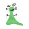 Cute funny slippery doodle monster. Cartoon baby