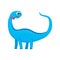 Cute and funny smiling baby brontosaurus, dinosaur character, decoration element