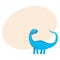 Cute and funny smiling baby brontosaurus, dinosaur character, decoration element
