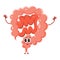 Cute and funny, smiling healthy bowel, intestine character