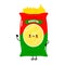 Cute funny spaghetti waving hand character. Vector hand drawn cartoon kawaii character illustration icon. Isolated on