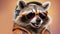 cute funny style raccoon music fashion , sunglasses trendy design creative