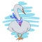 Cute funny swan bird illustration
