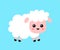 Cute funny sweet sheep. Vector flat