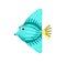 Cute funny tropical fish. Fancy fantasy aquarium animal. Small exotic sea marine species. Fantastic fictional ocean