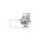 Cute funny USB wireless adapter cartoon character having a board