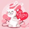 Cute and funny Valentine`s Day greeting card