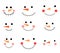 Cute and funny vector snowman face icons