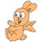 Cute and funny winged rabbit doodle kawaii. doodle icon image