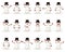 Cute funny winter christmas snowman smile emotion icons set isolated 3d cartoon characters design vector illustration