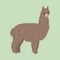 Cute furry brown alpaca