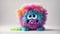 Cute furry cartoon monster abstract fantasy friendly kind creative adorable colorful comic toy character