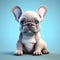 Cute Furry French Bulldog 3d Character Model In Chibi Style