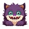 Cute furry monster smiling sticker