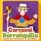 Cute Garabato Dancer Saluting at You in Barranquilla`s Carnival, Vector Illustration