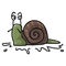 Cute garden snail character cartoon vector illustration motif set. Hand drawn isolated yard wildlife elements clipart