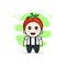 Cute geek boy character wearing tomato costume