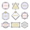 Cute geometrical line vintage emblems and labels set on white