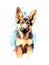 Cute German Shepherd puppy on white background.