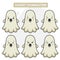 Cute Ghost Characters Set