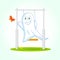 Cute Ghost , illustration. Fun and attractive.