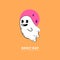 cute ghost mascot logo vector icon cute ghost flying dancing.