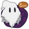 Cute Ghost Trying to Scare You During Halloween Celebration, Vector Illustration