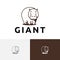 Cute Giant Hippo Standing Africa Animal Zoo Logo