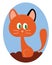 Cute ginger kitty, illustration, vector