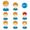 Cute ginger little boys with various hair style.