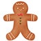 Cute gingerbread biscuit for Christmas celebration illustration clipart