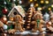 Cute gingerbread Christmas cookie. Generative AI