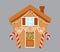 Cute Gingerbread House Vector