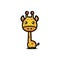 cute giraffe animal character is staring