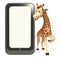 Cute Giraffe cartoon character with mobile
