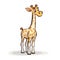 Cute Giraffe Cartoon Illustration With Simple Children\\\'s Drawing Style