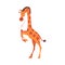 Cute Giraffe Drinking Soda Drink with Straw, Funny Crazy African Animal Cartoon Character Vector Illustration
