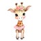 Cute Giraffe Flowers Valentine Watercolor Clipart Illustration AI Generative