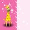 Cute giraffe greeting card .