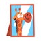 Cute Giraffe Looking at the Mirror, Funny Crazy African Animal Cartoon Character Vector Illustration
