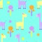 Cute giraffe seamless childlike pattern