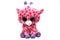 A cute giraffe soft toy with pink spots