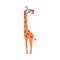 Cute Giraffe Wearing Star Shaped Sunglasses, Funny Crazy African Animal Cartoon Character Vector Illustration