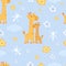 Cute giraffes seamless pattern
