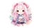 cute girl anime kawaii watercolor Ilustration AI generated