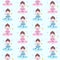 Cute Girl Ballerina dance blue custom on the cloud seamless background Illustration