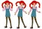 Cute girl cartoon pippi longstocking